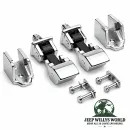 RT Off-Road Motorhaubenverschluss Haken Haubenhalter Haubenhaken Edelstahl hochglanzpoliert Jeep Wrangler TJ (1996-2006)