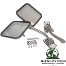 Außenspiegel Set Edelstahl. Jeep CJ5 / CJ6 / CJ7 / CJ8 / Wrangler YJ / Willys M38A1 (1955-1995).