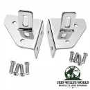 RT Off-Road Scheinwerferhalter Paar Scheibenrahmen Edelstahl hochglanzpoliert Jeep CJ5 CJ7 CJ8 / Wrangler YJ (1976-1995)