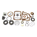 Reparatur Kit Dichtsatz T90 T150 Schaltgetriebe Jeep CJ (46-79), gesamter Lieferumfang abgebildet (Lager, Simerringe, Dichtungen, Scheiben, Spannringe, Nadeln, Kleinteile)