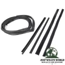 Türdichtungen Set 5-teilig Fahrerseite, mit Abstreifer & Fensterführung für Jeep CJ7 CJ8, Wrangler YJ (1976-1995).