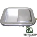 outside door paddle handle, chrome, left. Jeep CJ7 CJ8, Wrangler YJ TJ (1981-2006)